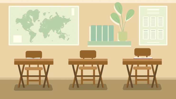 Plantilla de presentación Fondos escolares para aulas virtuales