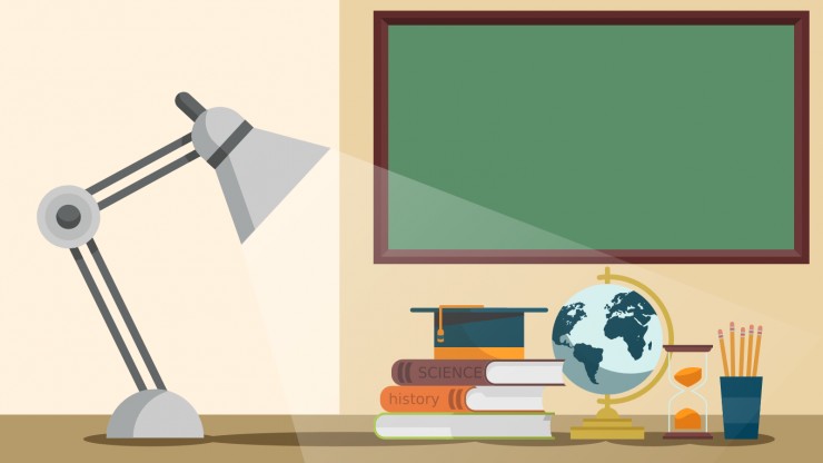 Plantilla de presentación Fondos escolares para aulas virtuales