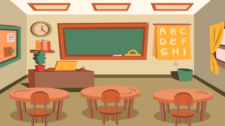 Plantilla de presentación Fondos escolares para aulas virtuales