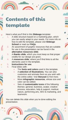 Boho Regenbogen Stil Marketing Plan Präsentationsvorlage