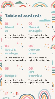 Boho Regenbogen Stil Marketing Plan Präsentationsvorlage