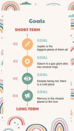 Boho Regenbogen Stil Marketing Plan Präsentationsvorlage