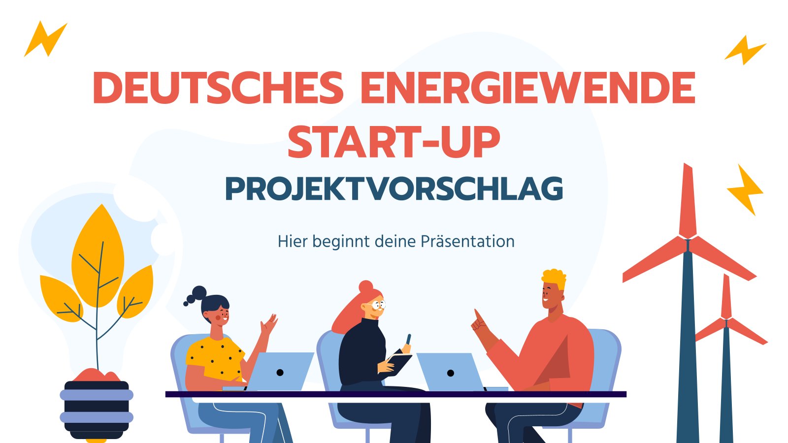 Vorschlag für ein Start-up-Projekt zur Energiewende Präsentationsvorlage