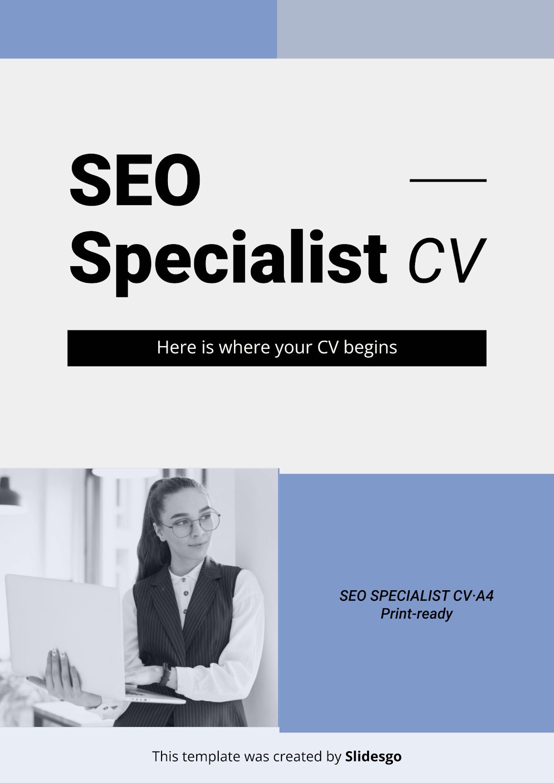 SEO Specialist CV presentation template 