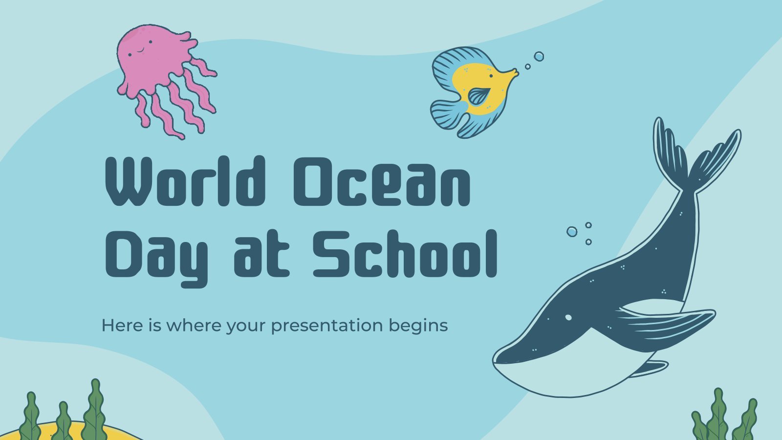 World Ocean Day at School presentation template 