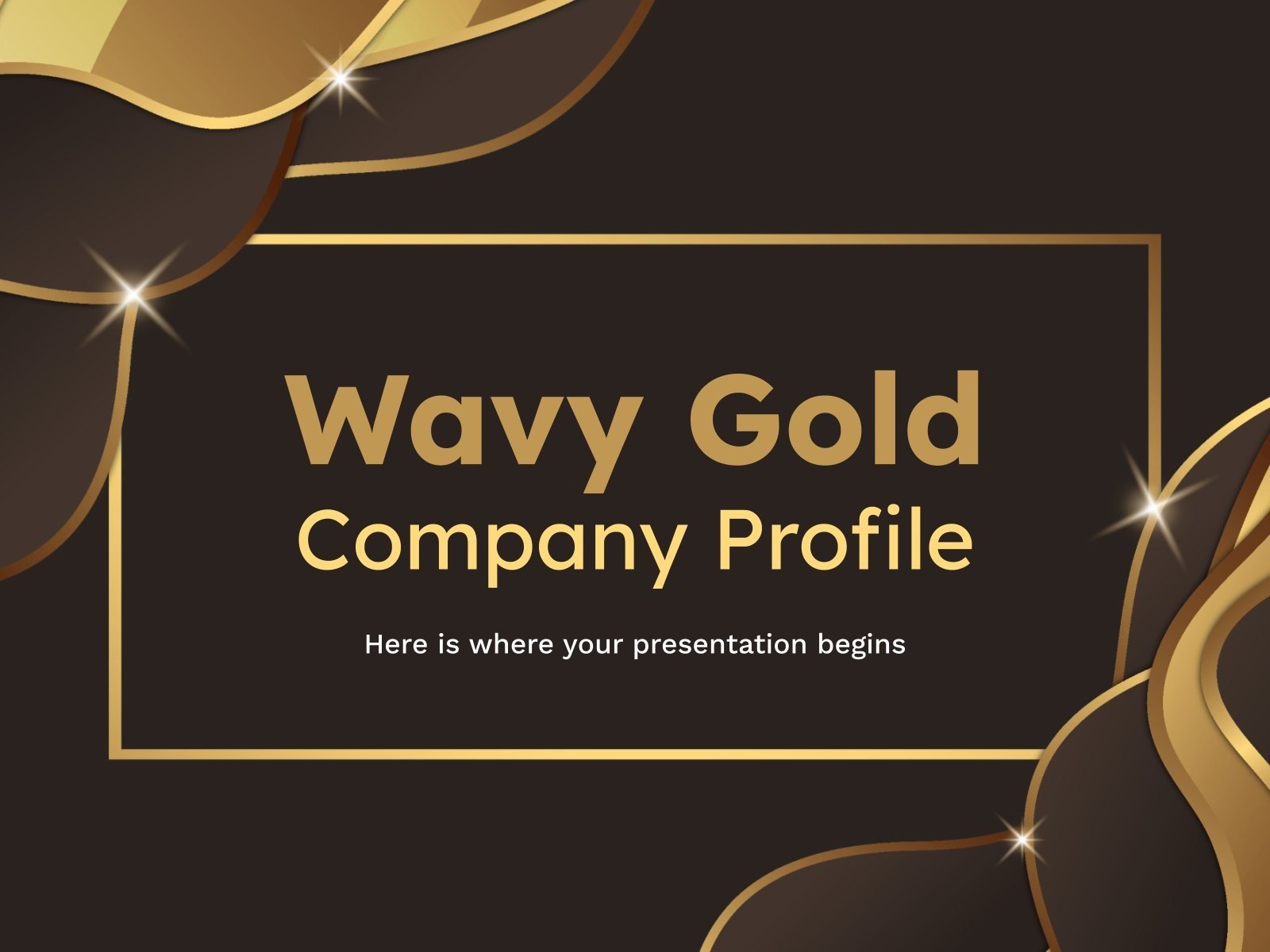 Wavy Gold 4:3 Firmenprofil Präsentationsvorlage