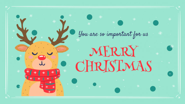 Cute Christmas Cards Google Slides PowerPoint Template
