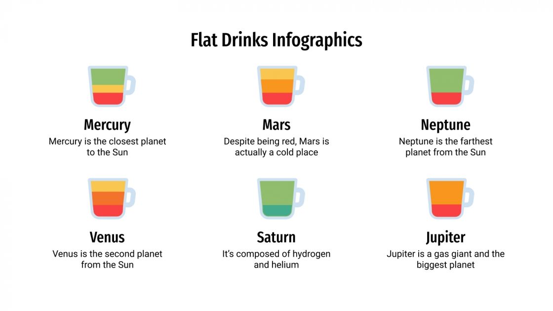 Flat Drinks Infographics for Google Slides and PowerPoint