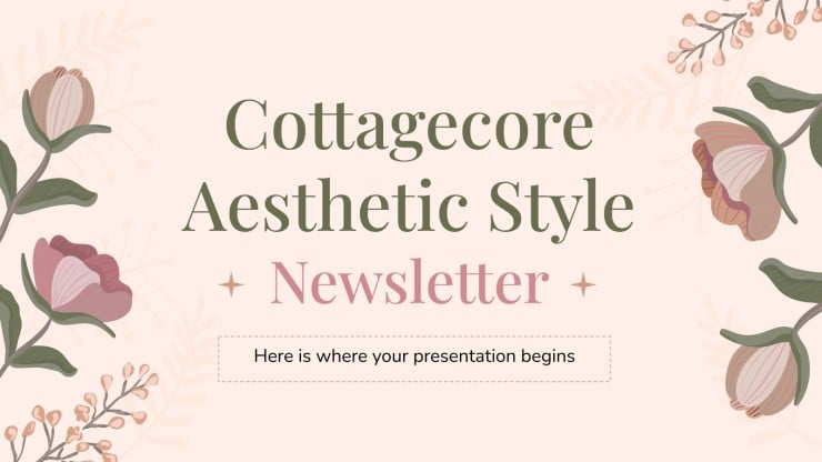 Plantilla de presentación Newsletter estilo estética cottagecore