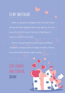 Plantilla de presentación Cartas de amor coloridas