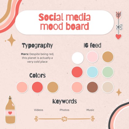 Modelo de apresentação Planejador fofo de mídias sociais para marcas