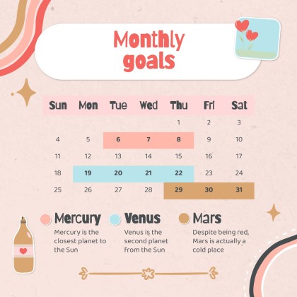 Modelo de apresentação Planejador fofo de mídias sociais para marcas