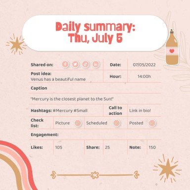 Modelo de apresentação Planejador fofo de mídias sociais para marcas