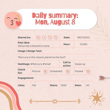 Modelo de apresentação Planejador fofo de mídias sociais para marcas