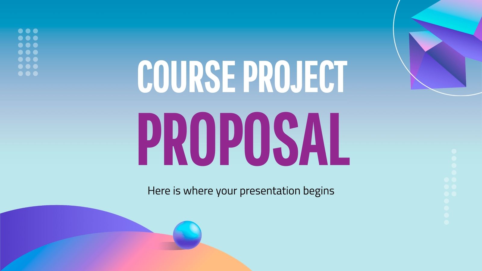 Plantilla gratis con elementos 3D para Google Slides y PPT