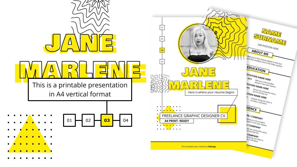 Freelance Graphic Designer CV | Google Slides & PowerPoint