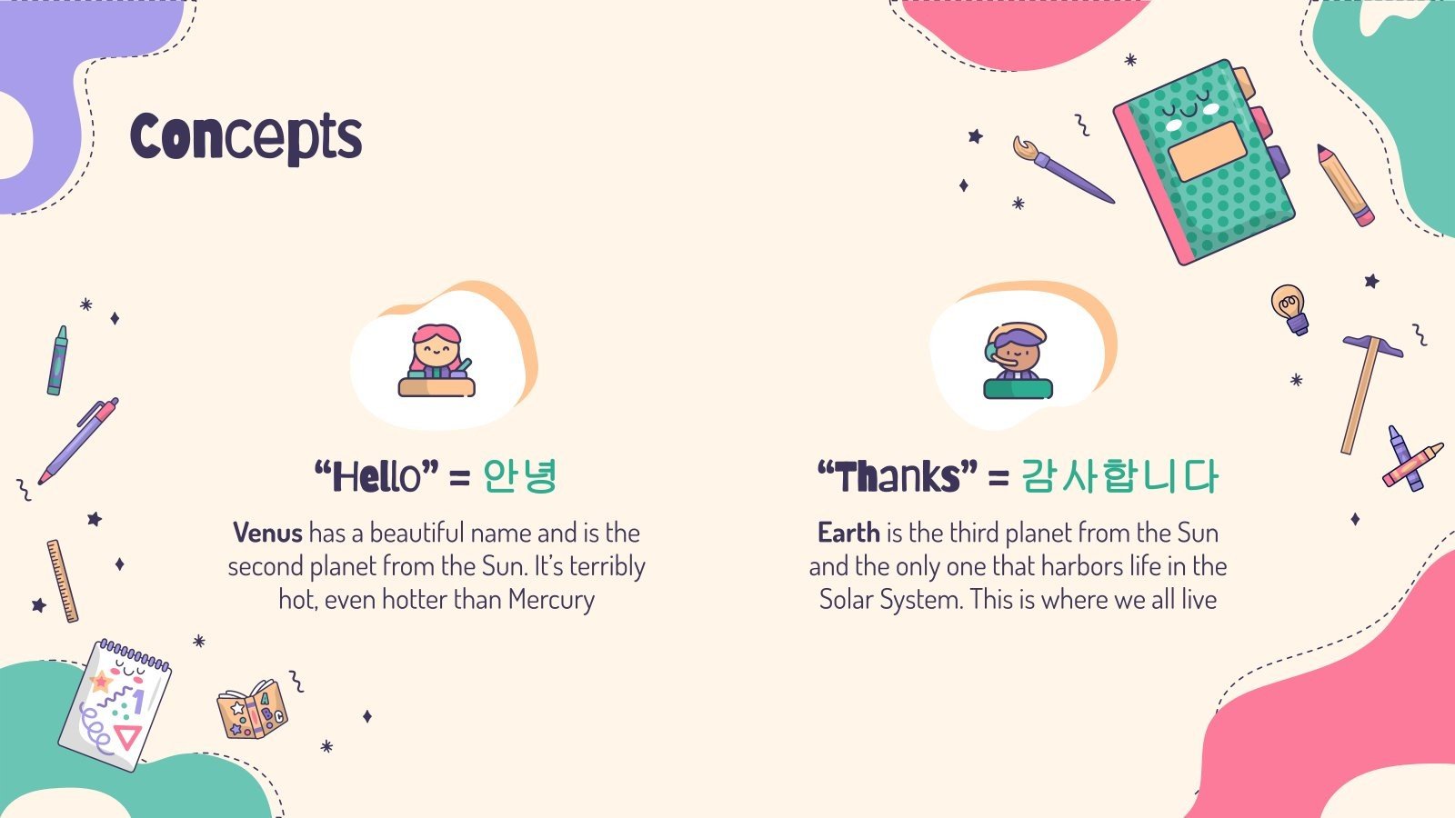 Basic English for Korean Speakers Google Slides