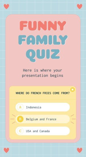 Funny Family Quiz presentation template 