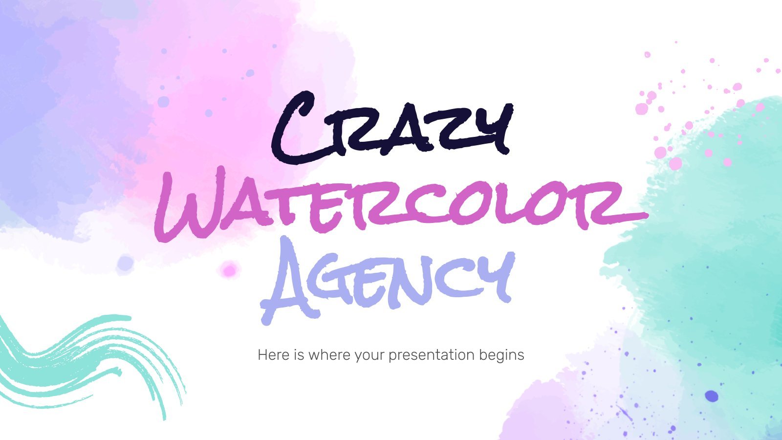 Crazy Watercolor Agency presentation template 