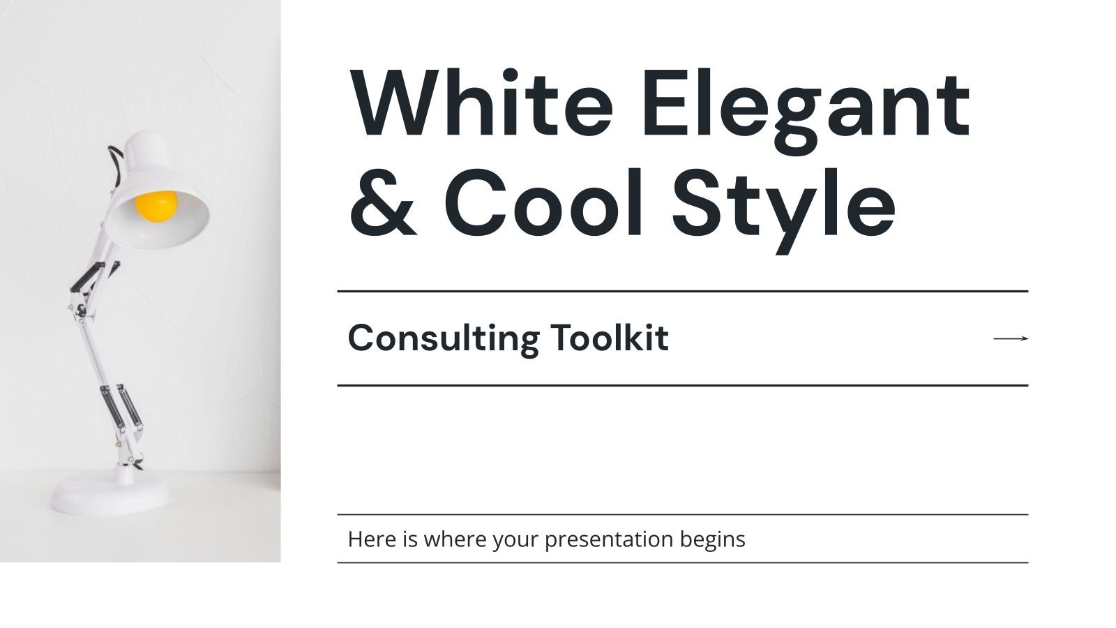 White Elegant & Cool Style Consulting Toolkit presentation template 