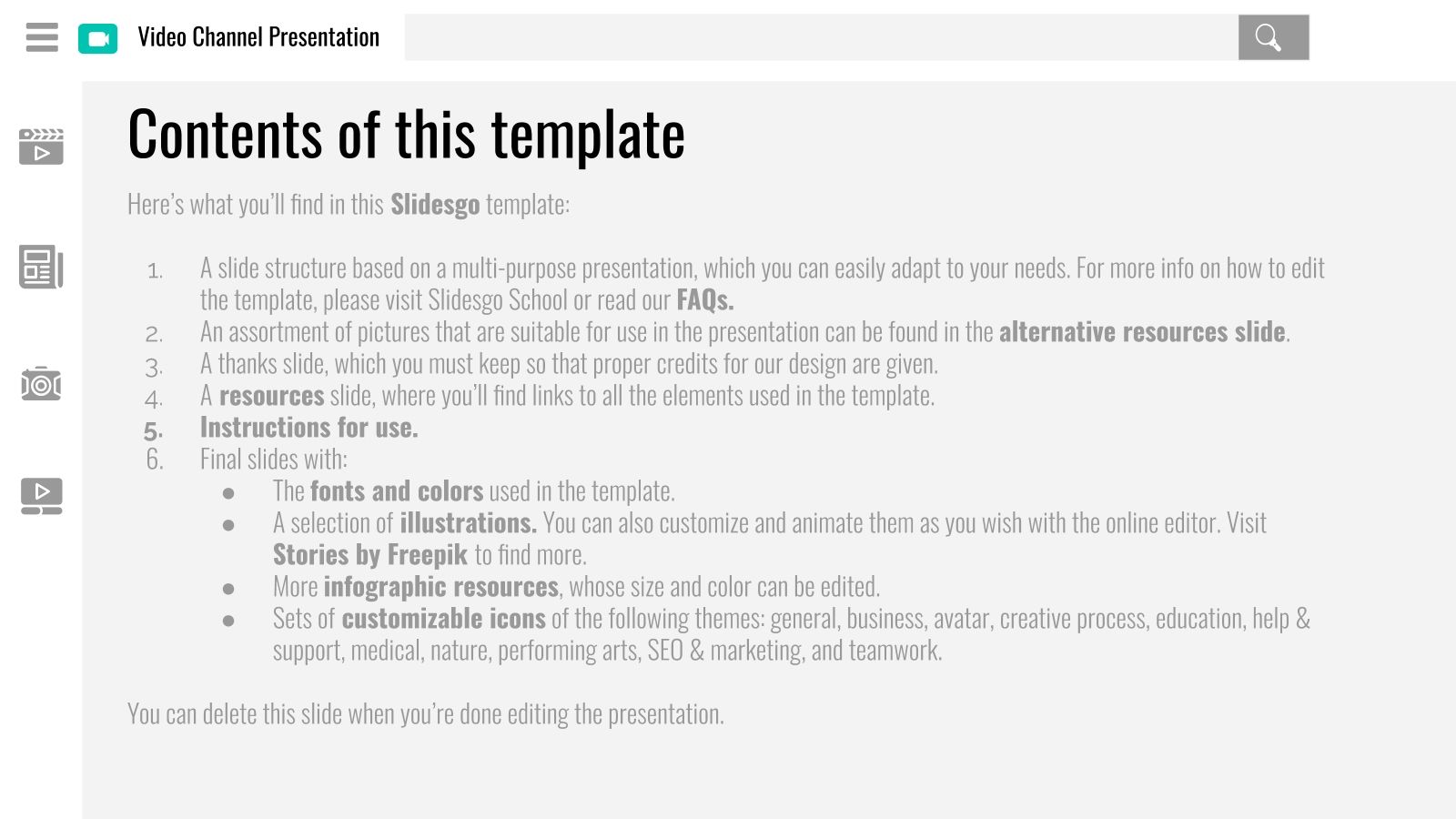Video channel presentation Google Slides & PPT theme