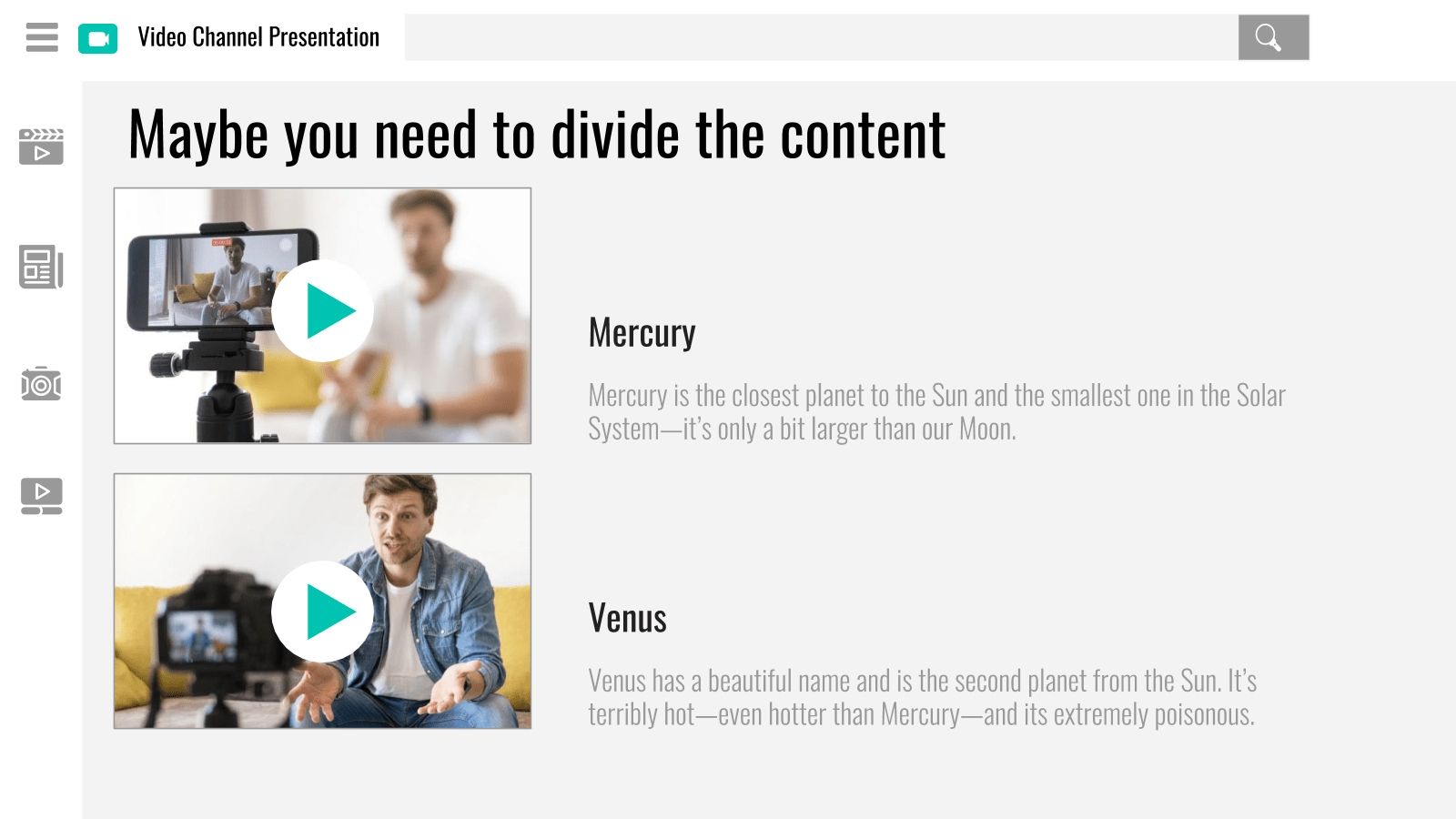 Video channel presentation Google Slides & PPT theme