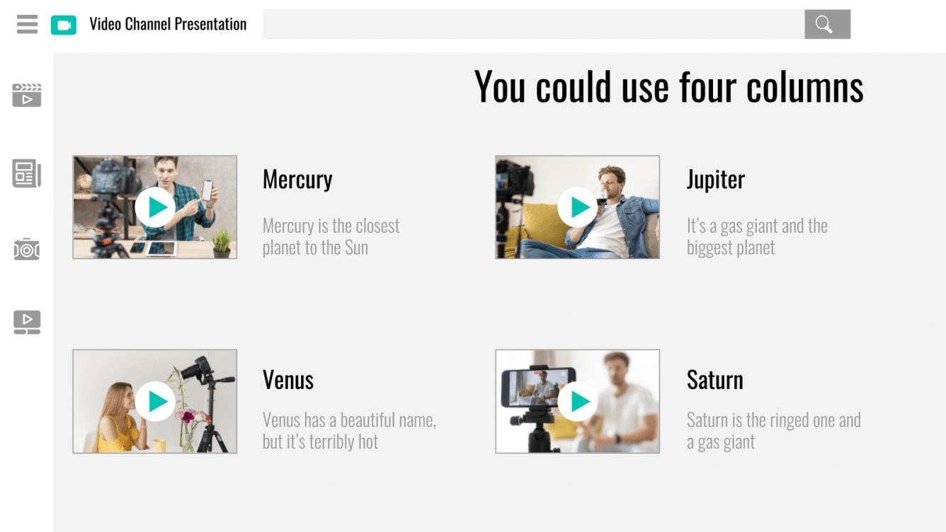 Presentación canal video Tema de Google Slides y PowerPoint