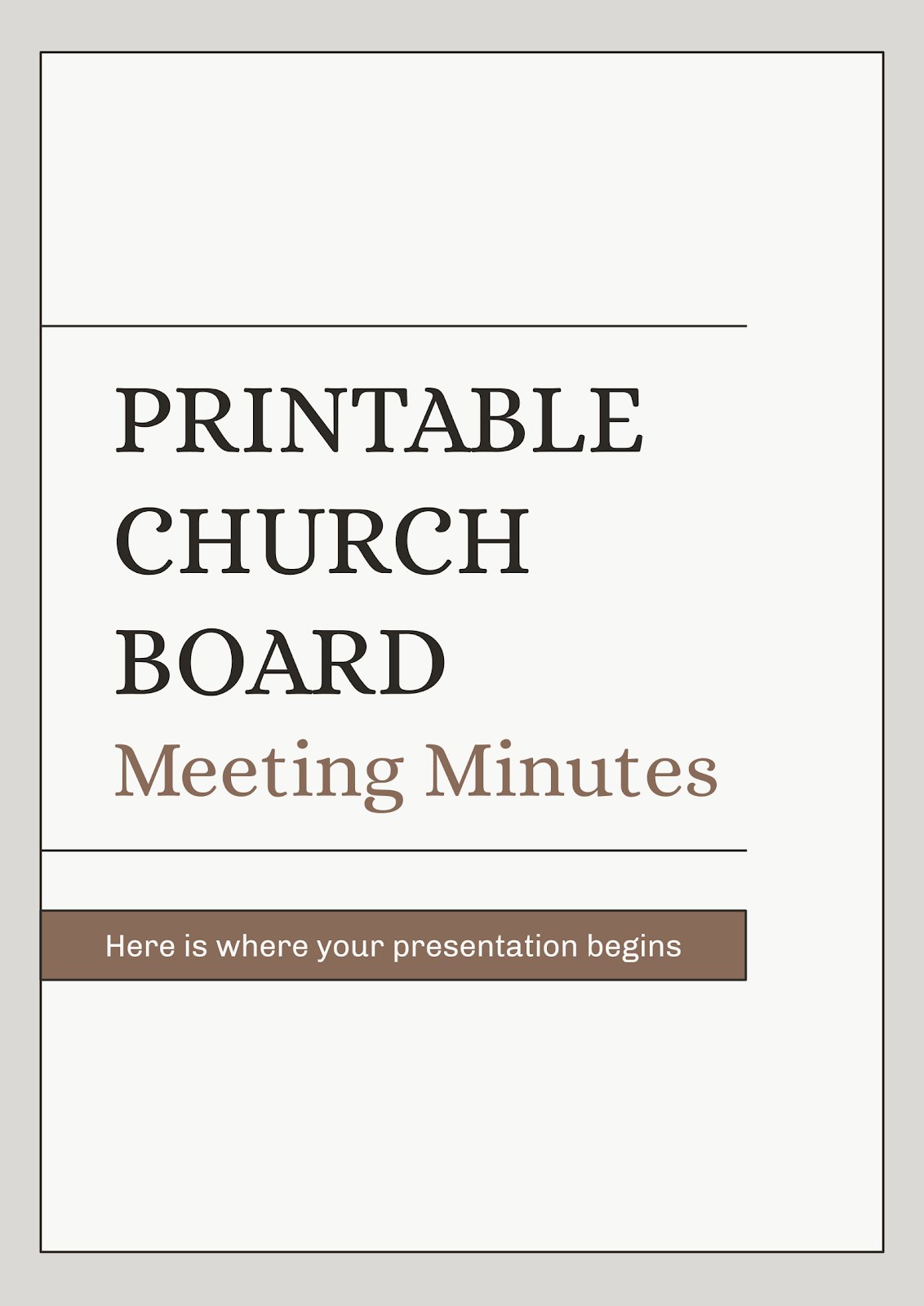 Printable Church Board Meeting Minutes presentation template 