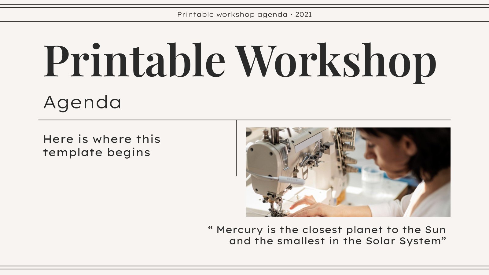Workshop Agenda zum Ausdrucken Präsentationsvorlage