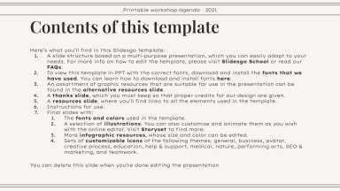 Workshop Agenda zum Ausdrucken Präsentationsvorlage