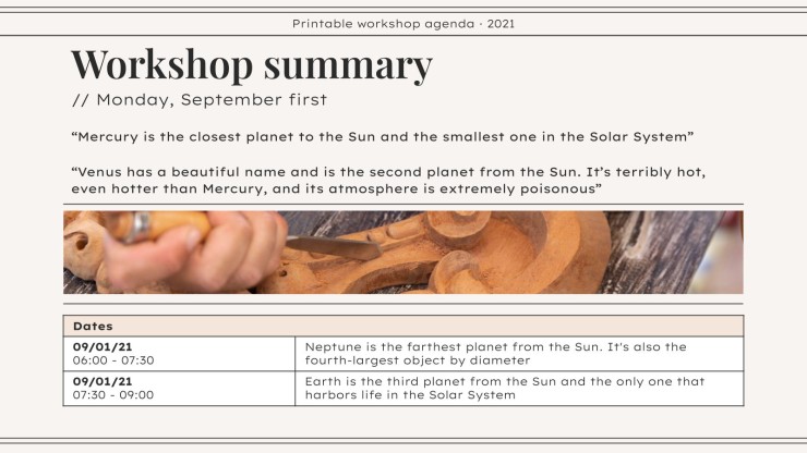 Workshop Agenda zum Ausdrucken Präsentationsvorlage