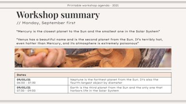 Workshop Agenda zum Ausdrucken Präsentationsvorlage