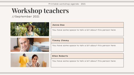 Workshop Agenda zum Ausdrucken Präsentationsvorlage