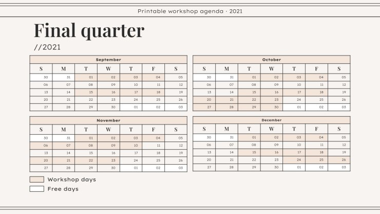 Workshop Agenda zum Ausdrucken Präsentationsvorlage