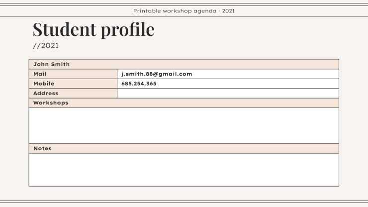 Workshop Agenda zum Ausdrucken Präsentationsvorlage