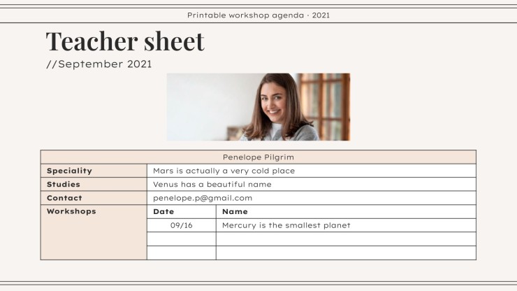 Workshop Agenda zum Ausdrucken Präsentationsvorlage
