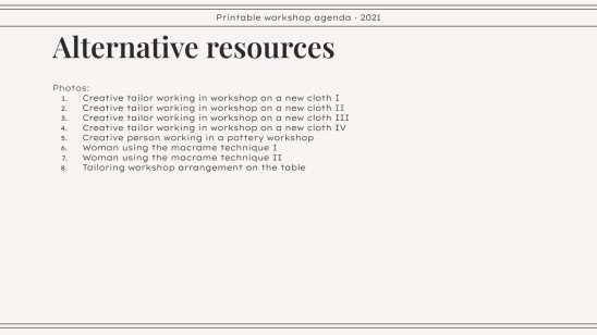 Workshop Agenda zum Ausdrucken Präsentationsvorlage