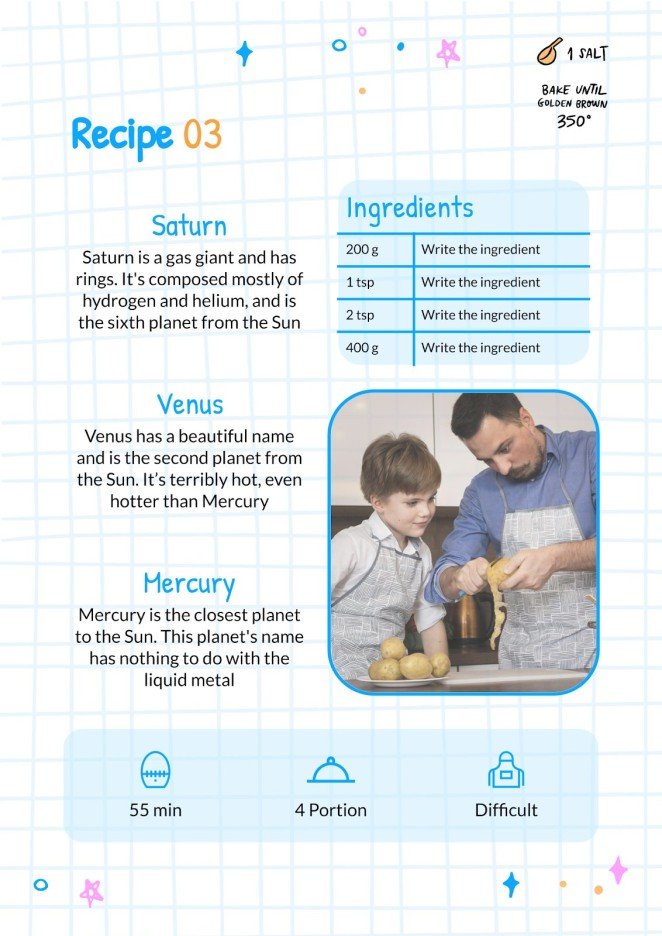 Printable Cookbook for Kids | Google Slides &amp; PPT