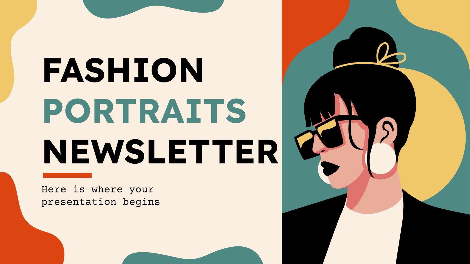 Fashion Portraits Newsletter presentation template 