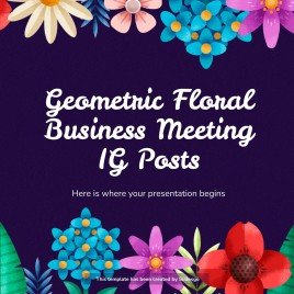 Plantilla de presentación Reunión floral geométrica