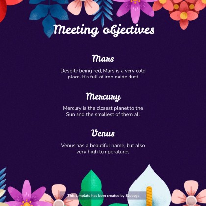 Plantilla de presentación Reunión floral geométrica