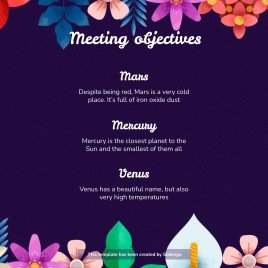 Plantilla de presentación Reunión floral geométrica