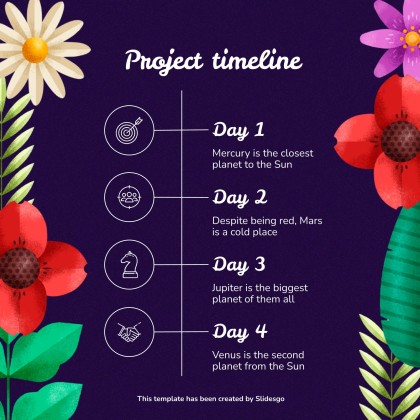 Plantilla de presentación Reunión floral geométrica