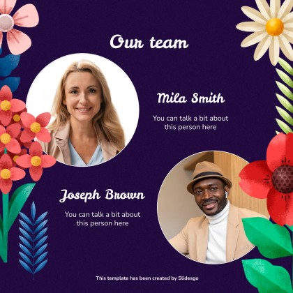 Plantilla de presentación Reunión floral geométrica