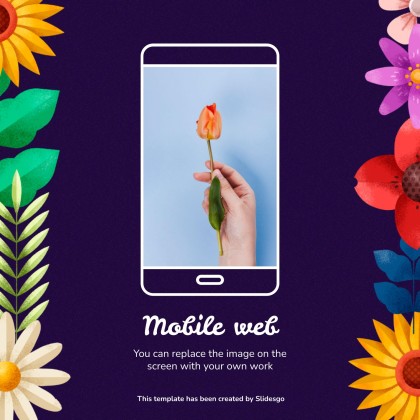 Plantilla de presentación Reunión floral geométrica