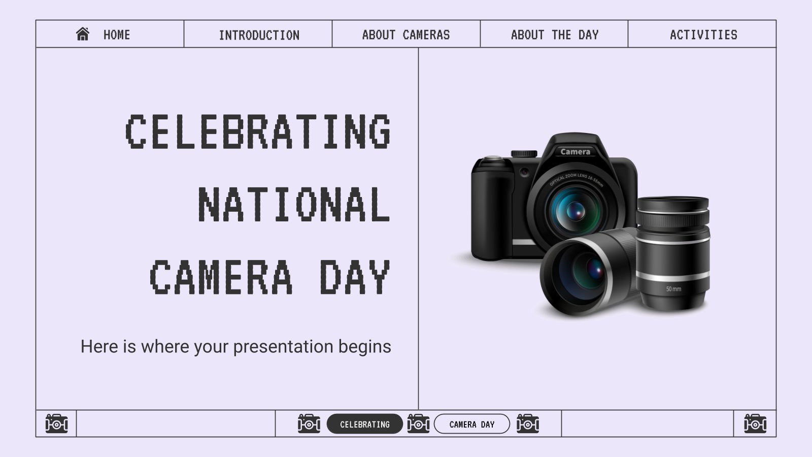 Celebrating National Camera Day presentation template 