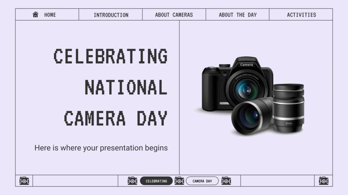Free templates about cameras for Google Slides & PowerPoint