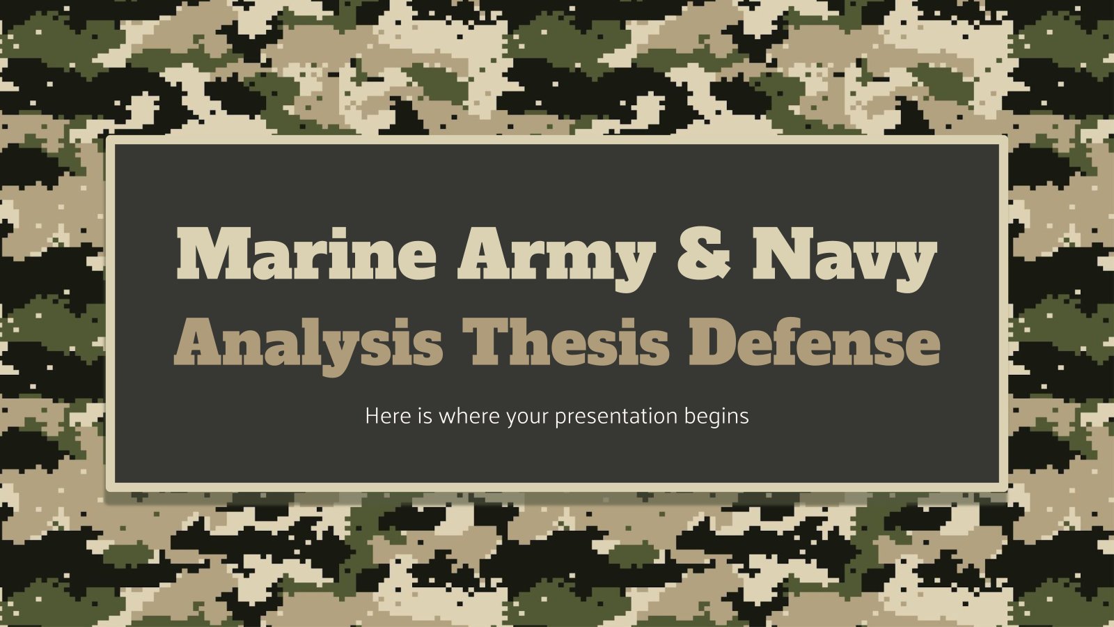 Marine Army & Navy Analysis Thesis Defense presentation template 