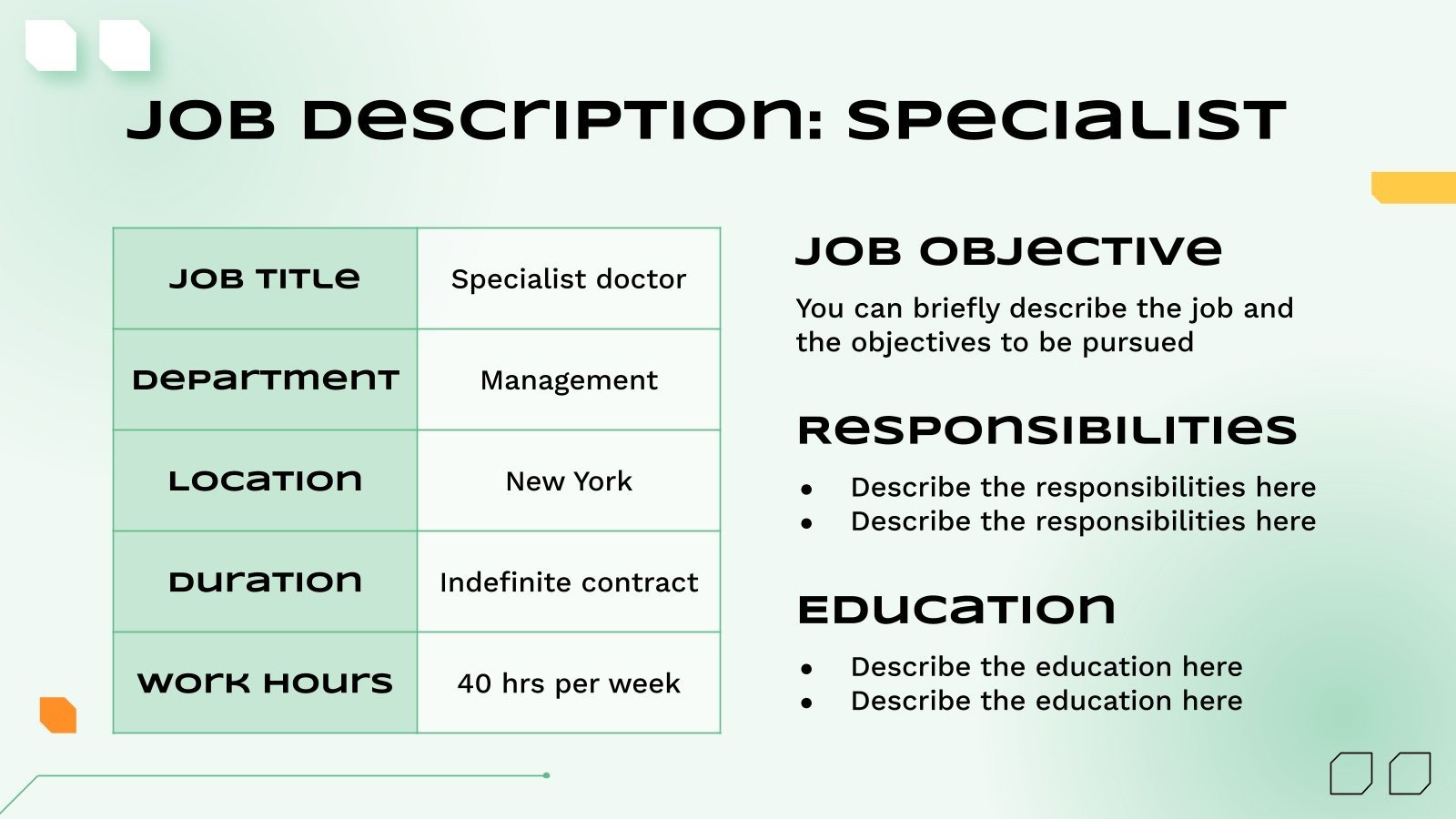 Hospital Staff Job Descriptions Google Slides & PowerPoint