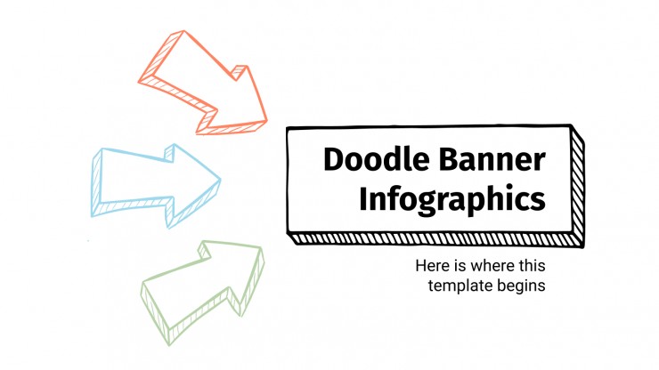 Plantilla de presentación Infografías de banners con doodles